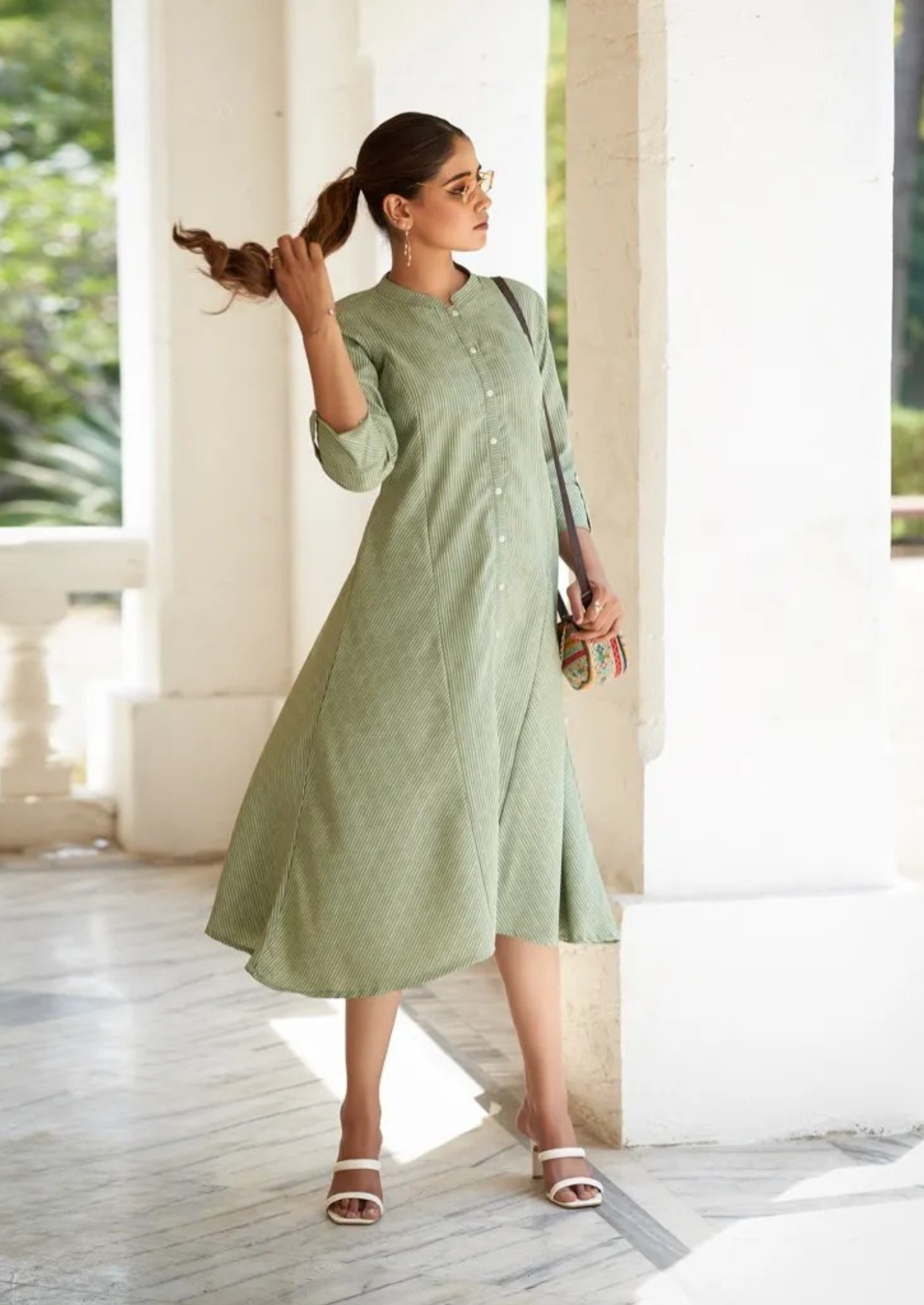 Self Pattern Cotton Kurtis with Flair