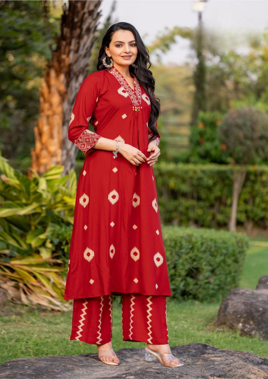 Mittoo Vitara – Readymade Rayon Kurti with Palazzo Set