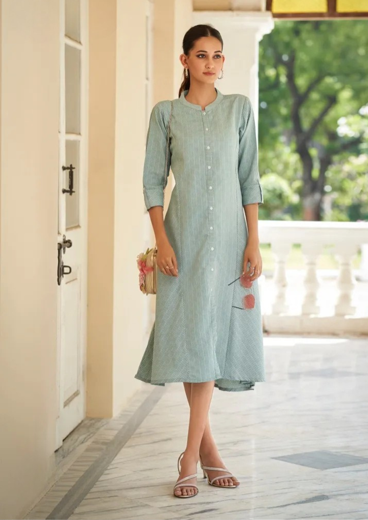 Self Pattern Cotton Kurtis with Flair
