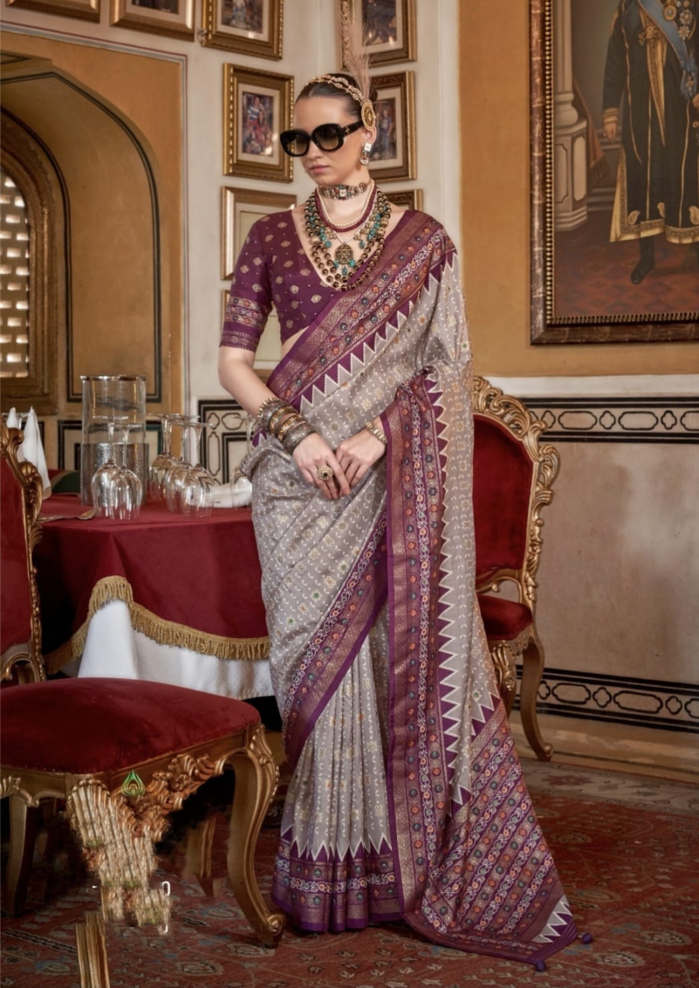Supreme Sigma Silk Saree with Aqua Finish