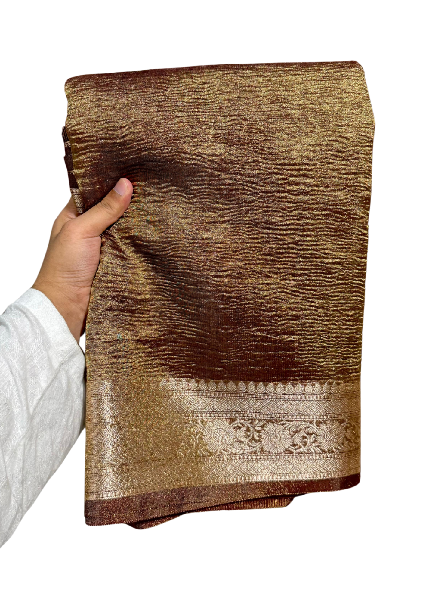 Elegant Soft Tissue Crush Saree with Jacquard Blouse & Pallu