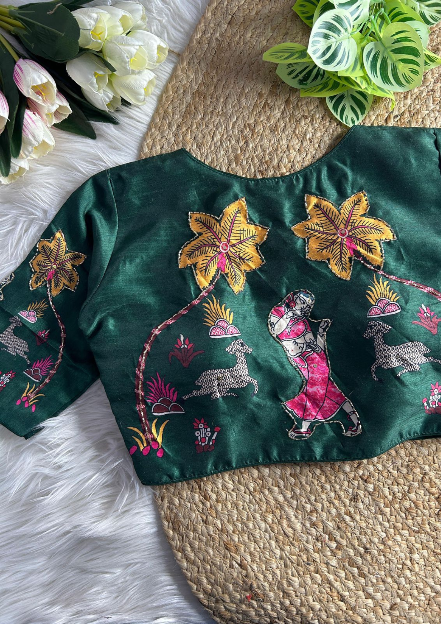 Pure Silk Handmade Work Boutique Style Blouse