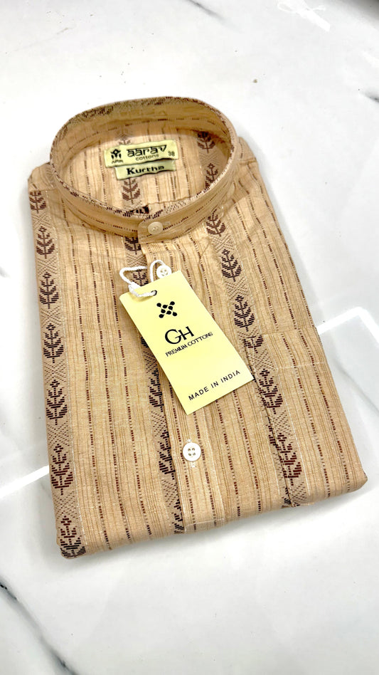 Men's short cotton kurta