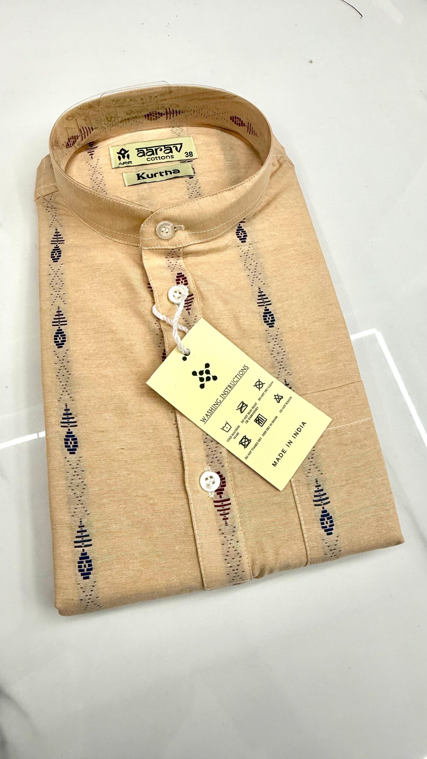 Men's short cotton kurta