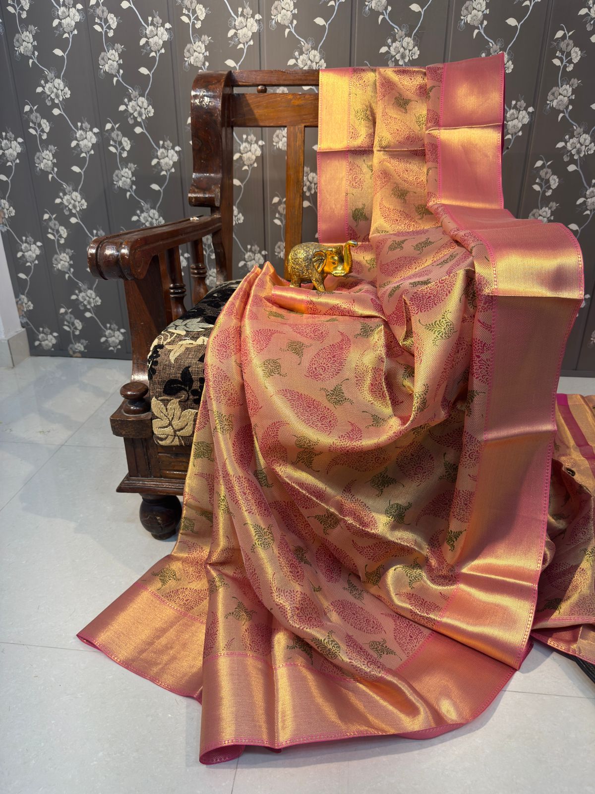 Jothika Tissue Silk Saree (Gold)