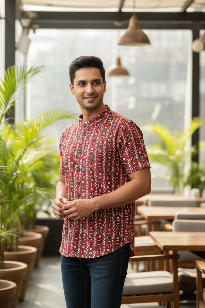 Men's Cotton Short Kurta