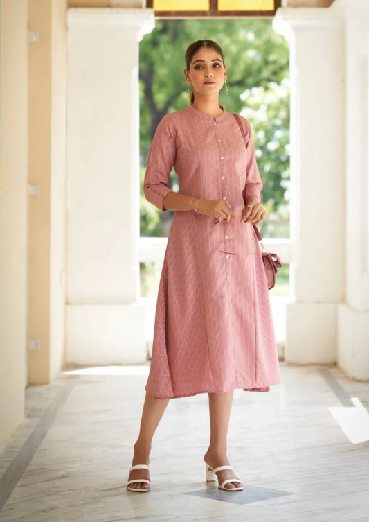 Self Pattern Cotton Kurtis with Flair