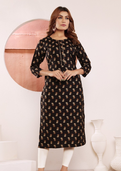 Viscose Muslin Straight Cut Kurtis