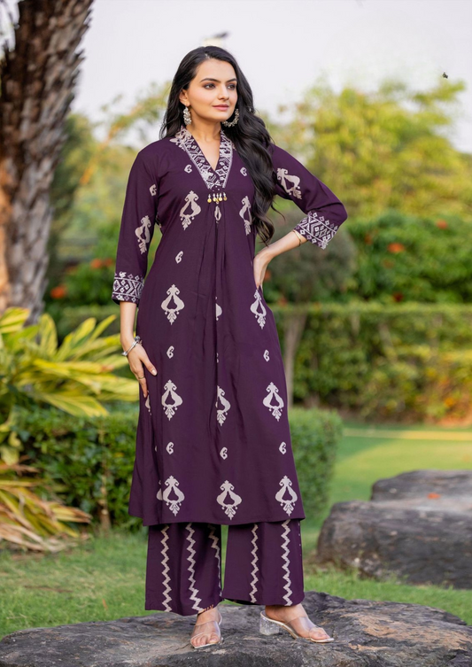 Mittoo Vitara – Readymade Rayon Kurti with Palazzo Set