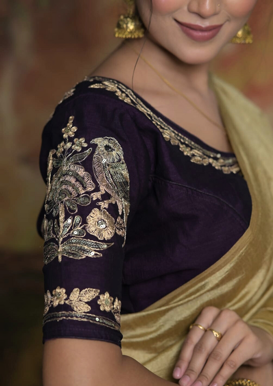 Elegant Pakhi Jari Work Bridal Blouse
