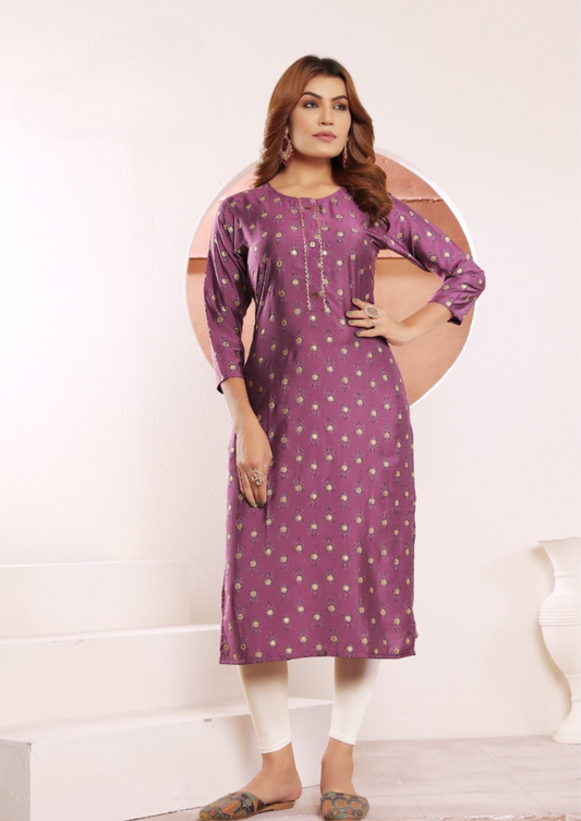 Viscose Muslin Straight Cut Kurtis