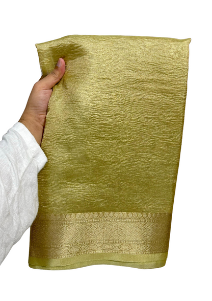 Elegant Soft Tissue Crush Saree with Jacquard Blouse & Pallu