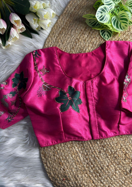 Pure Silk Handmade Work Boutique Style Blouse