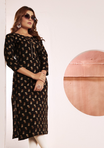 Viscose Muslin Straight Cut Kurtis