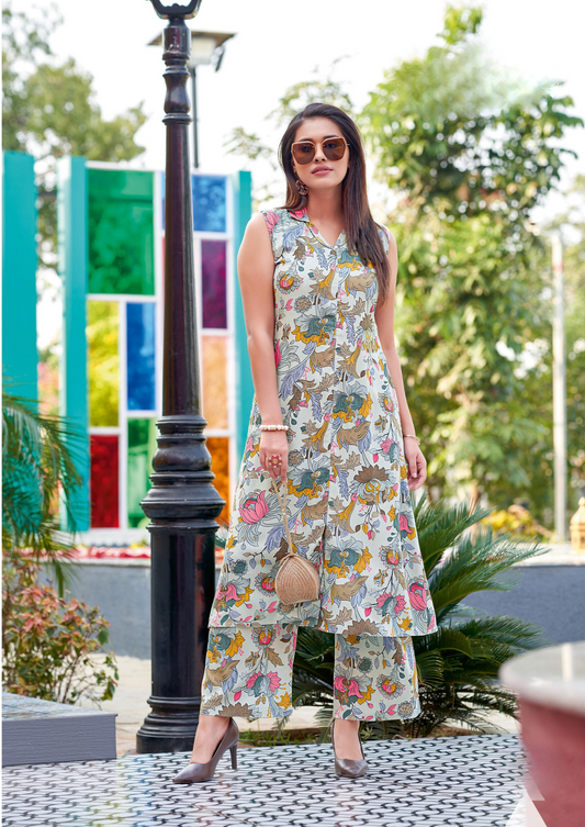 Wooglee Samiksha - Rayon Kurti and Palazzo co-ord set