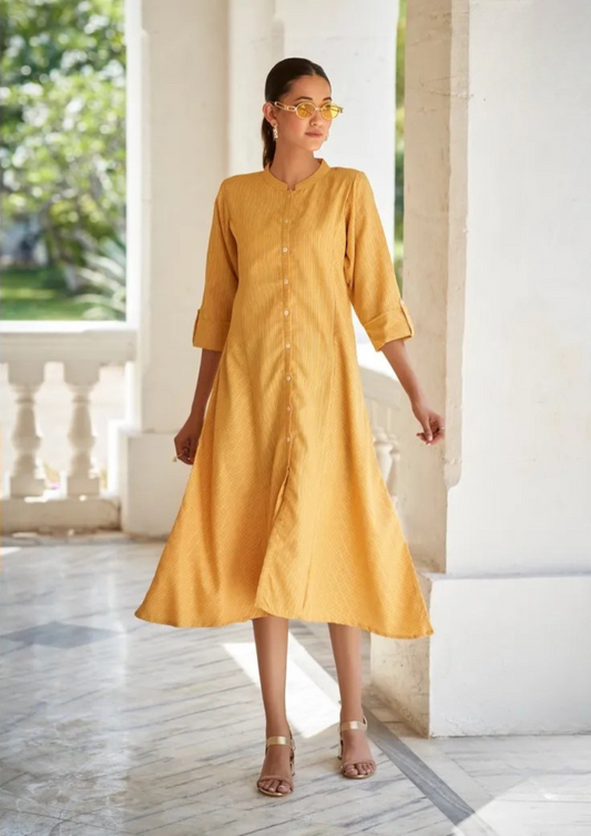Self Pattern Cotton Kurtis with Flair