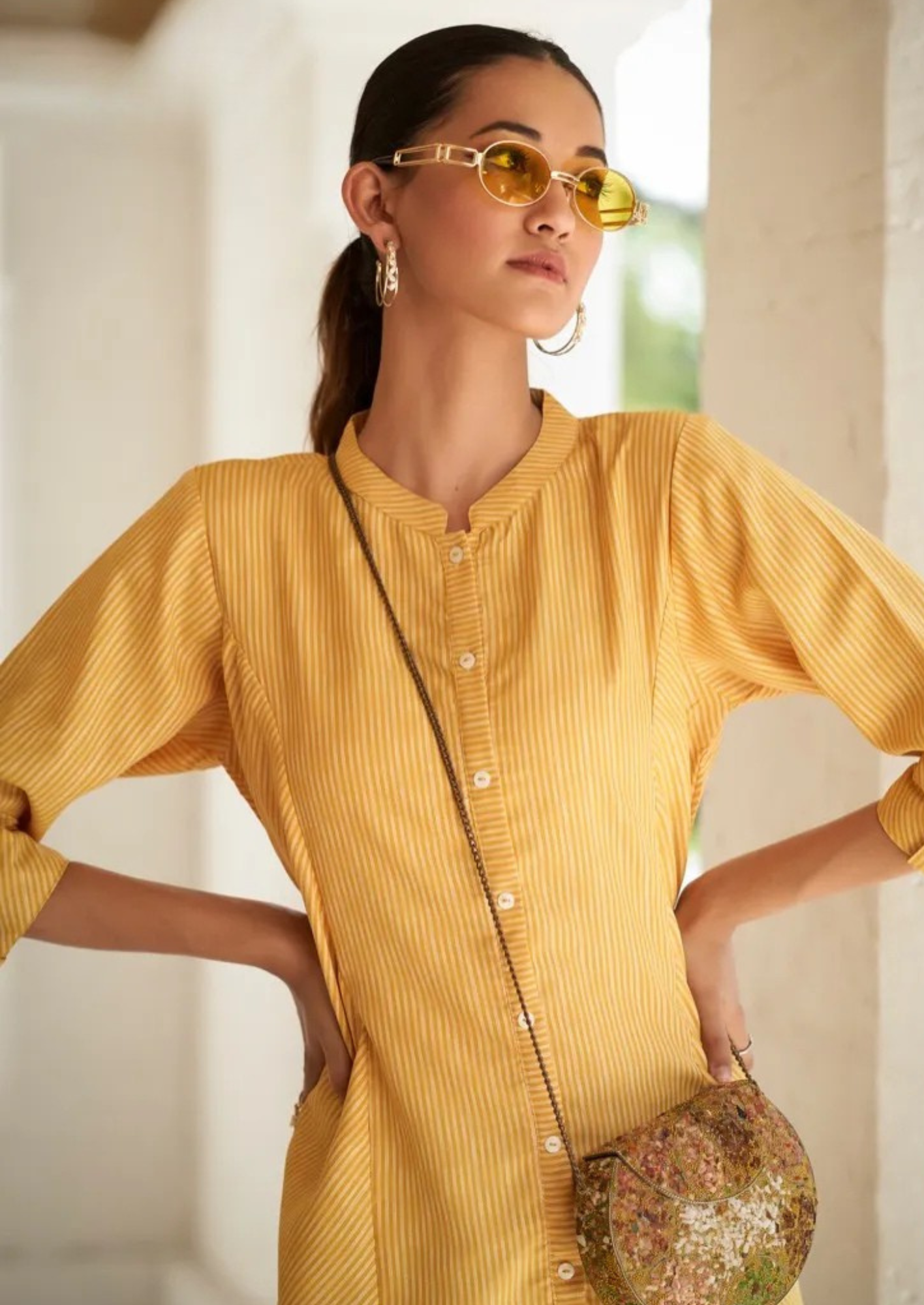 Self Pattern Cotton Kurtis with Flair