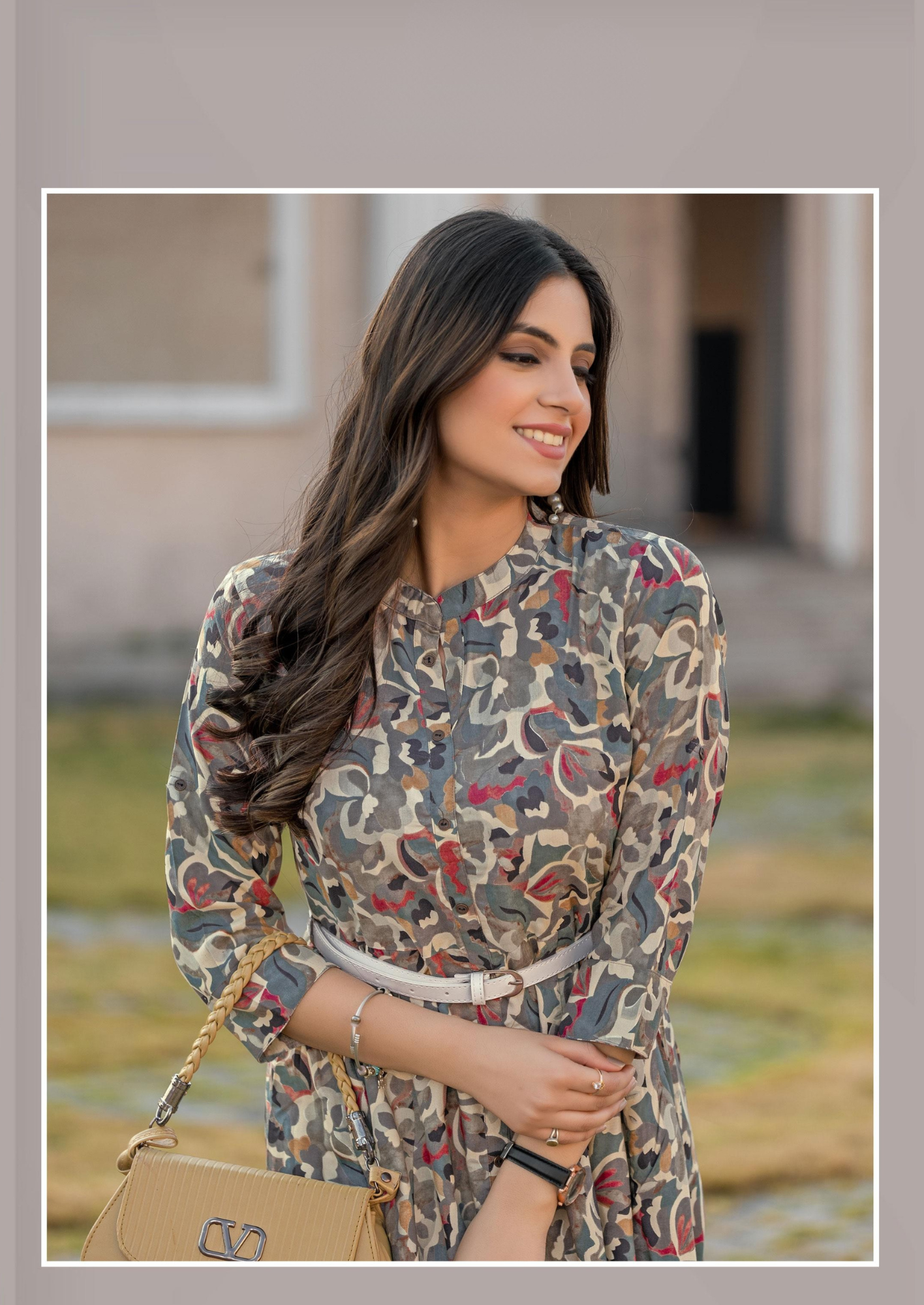 Mittoo Belt - Premium Rayon Printed Dress