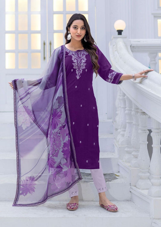 Woogle Nirvee Purple Kurti & pant set