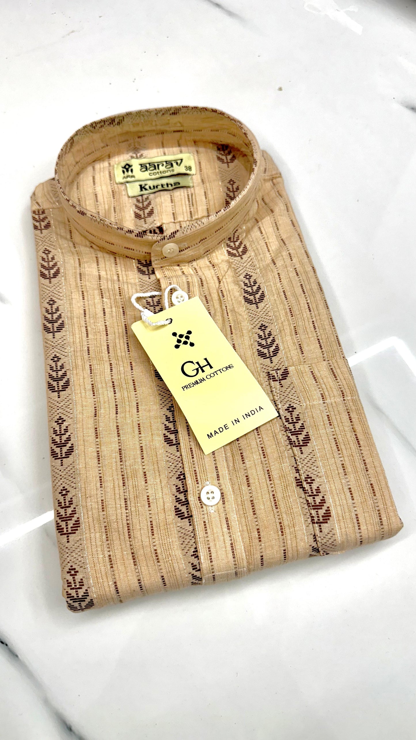 Men's short cotton kurta