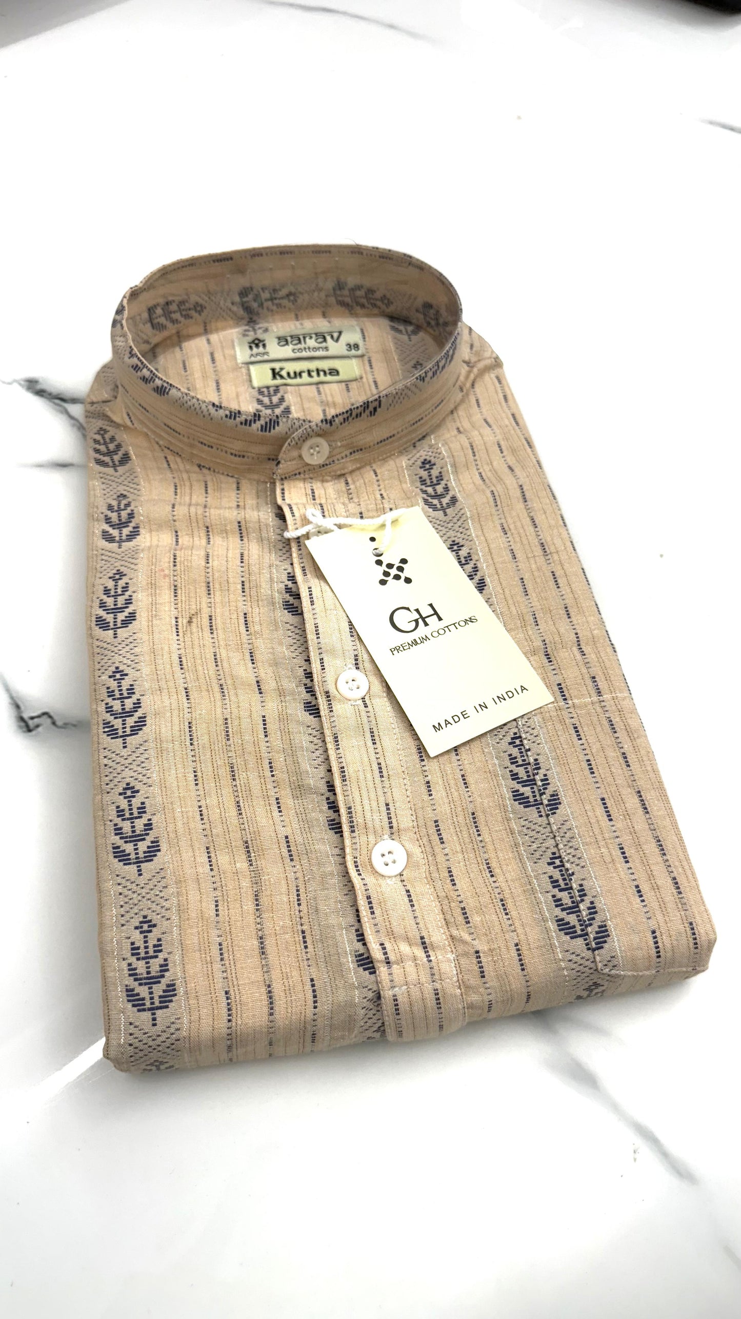 Men's short cotton kurta