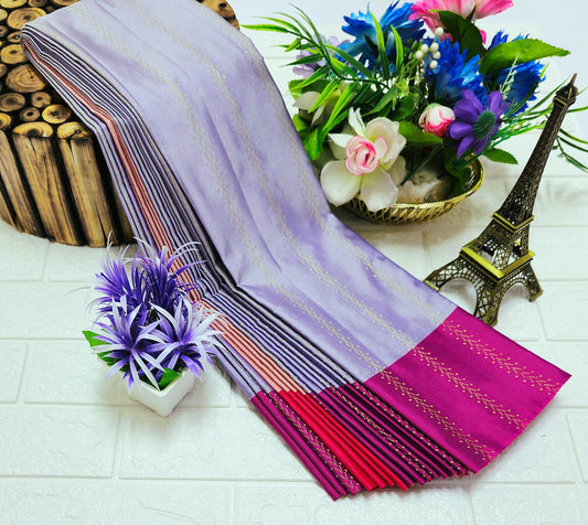 Arani Soft Silk Saree - Grey & Pink