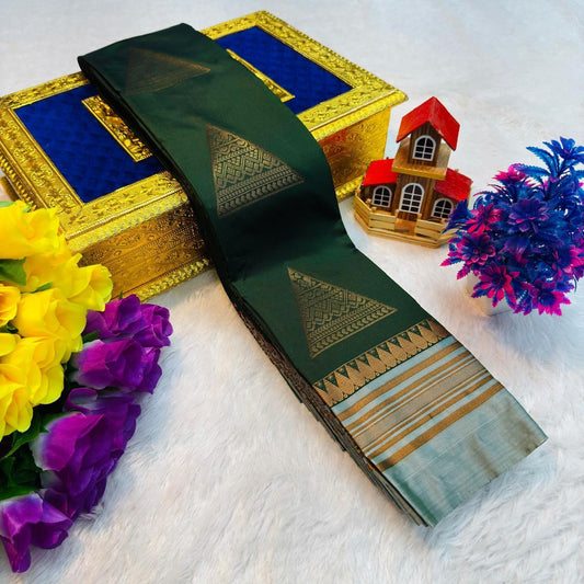 Arani Soft Silk Saree - Dark & Light Green