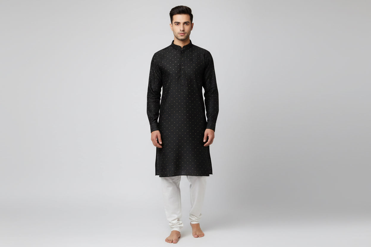 Men's Silk Jacquard Kurta