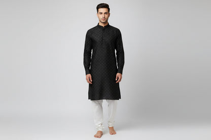 Men's Silk Jacquard Kurta