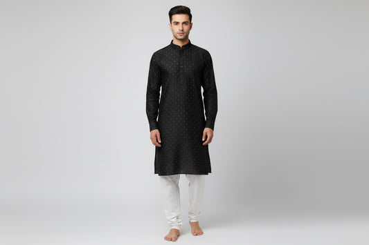 Men's Silk Jacquard Kurta