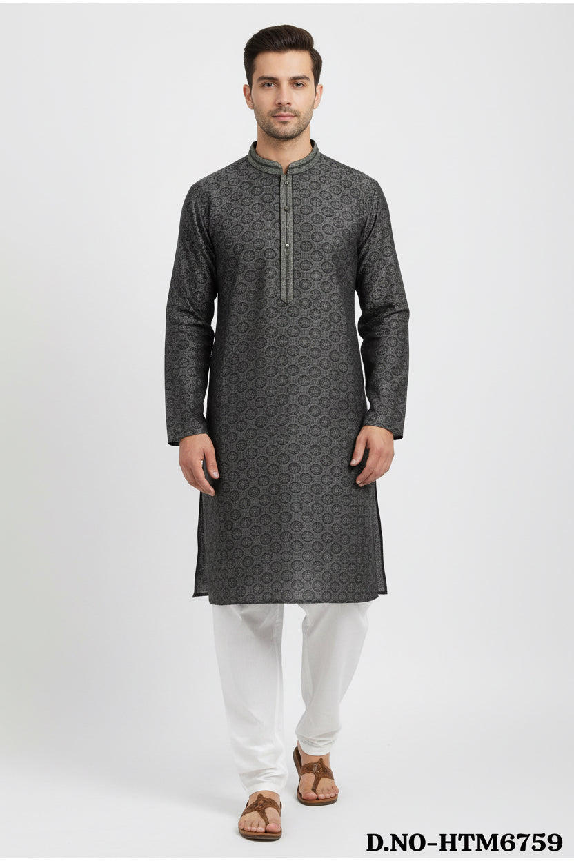 Men's Silk Jacquard Kurta