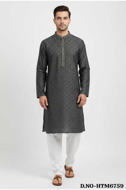 Men's Silk Jacquard Kurta