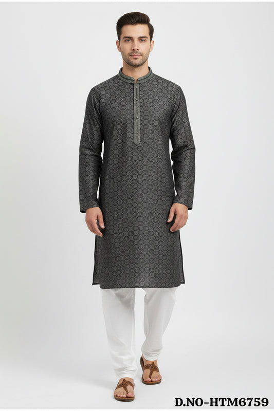Men's Silk Jacquard Kurta