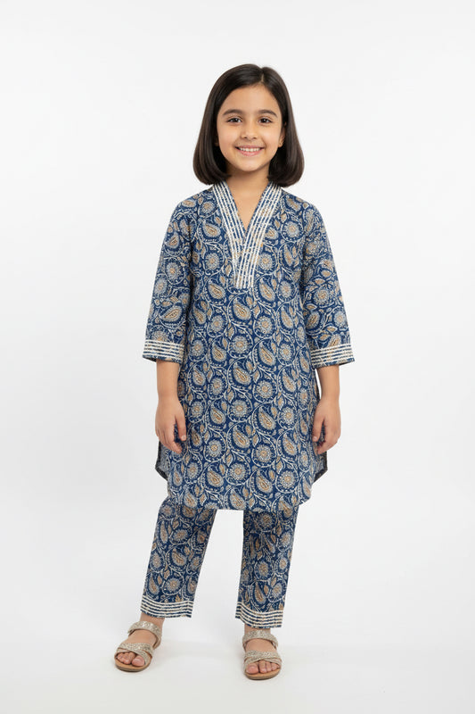 Kids-Girls Cotton Kurti Set