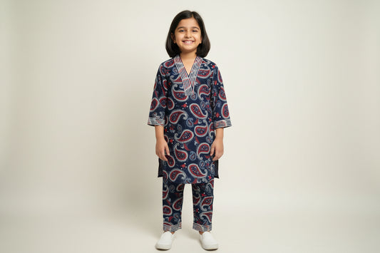 Kids-Girls Cotton Kurti Set