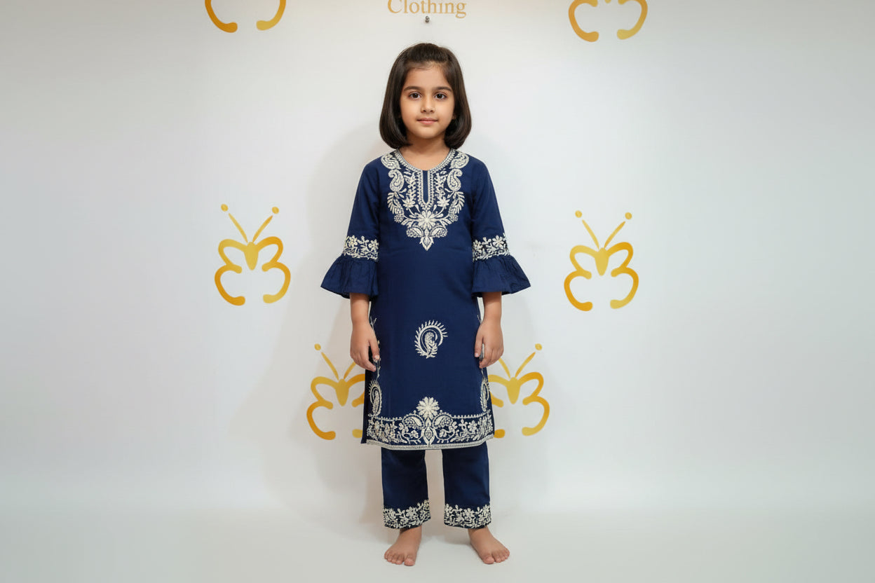 Kids-Girls Cotton Kurti Set