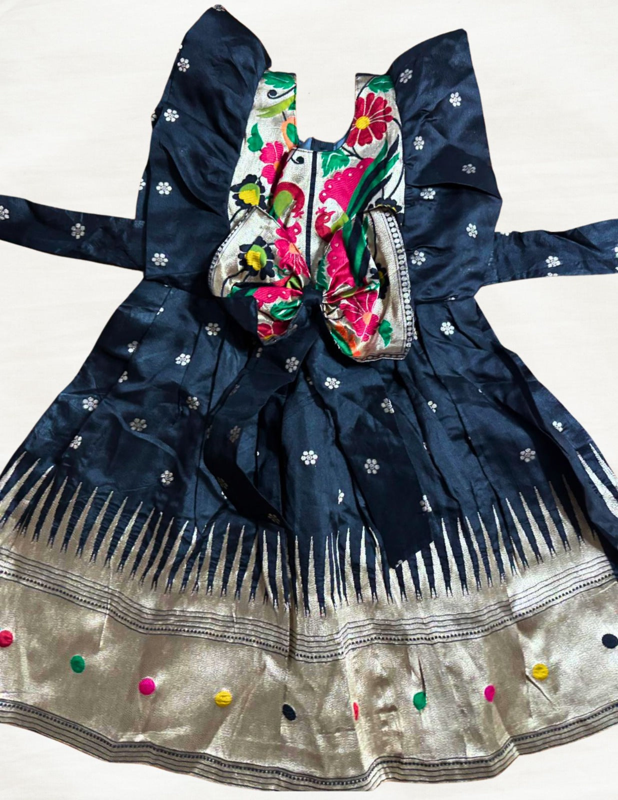 Kids Silk Gown – Black