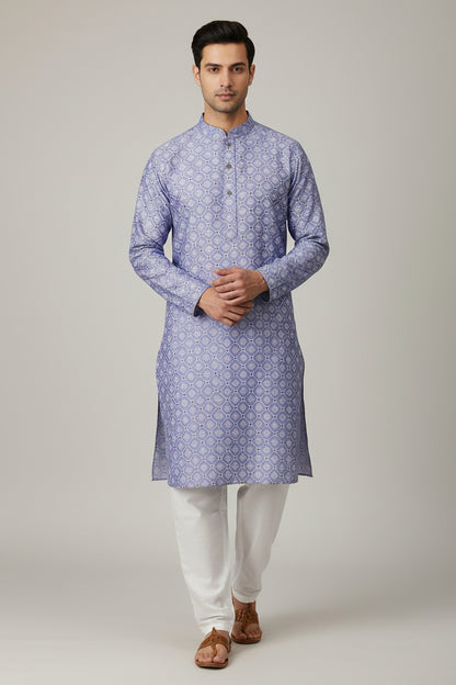 Men's Silk Jacquard Kurta