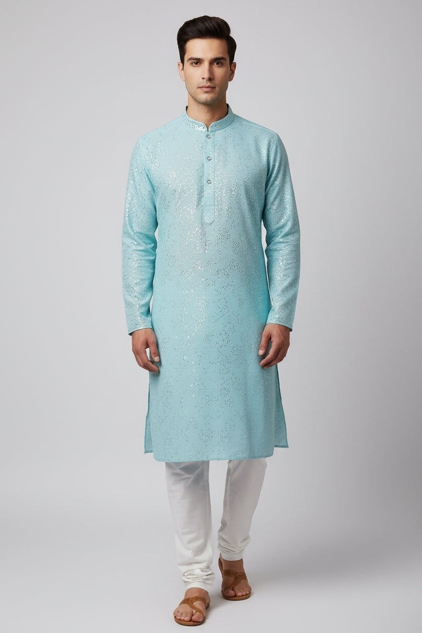 Men's Silk Jacquard Kurta