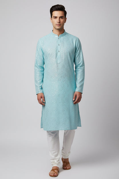 Men's Silk Jacquard Kurta
