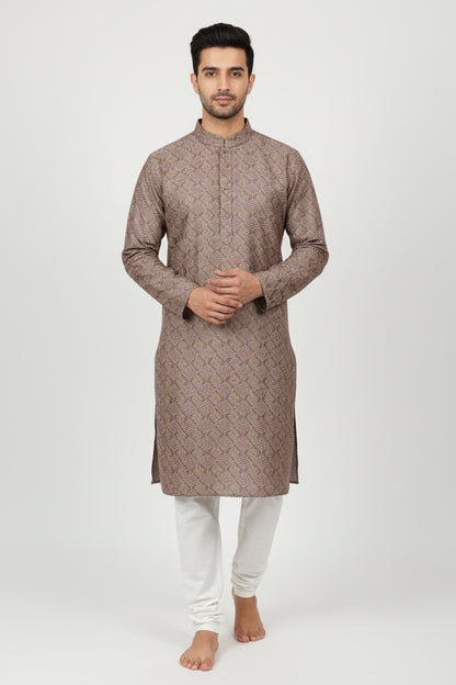 Men's Silk Jacquard Kurta