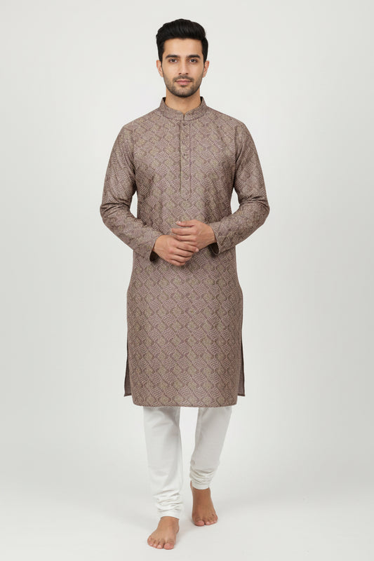 Men's Silk Jacquard Kurta