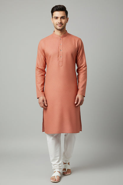 Men's Silk Jacquard Kurta