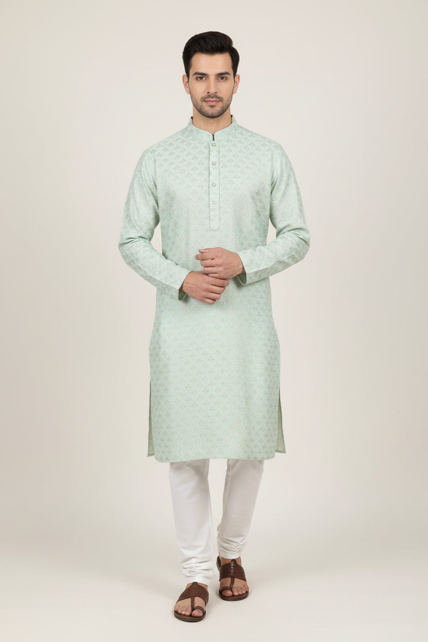 Men's Silk Jacquard Kurta