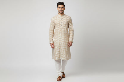 Men's Silk Jacquard Kurta