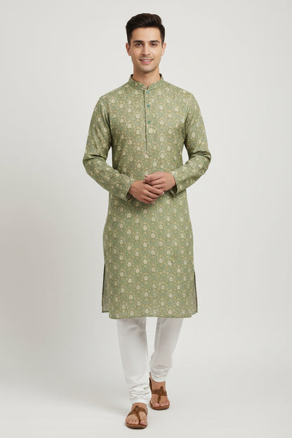 Men's Silk Jacquard Kurta