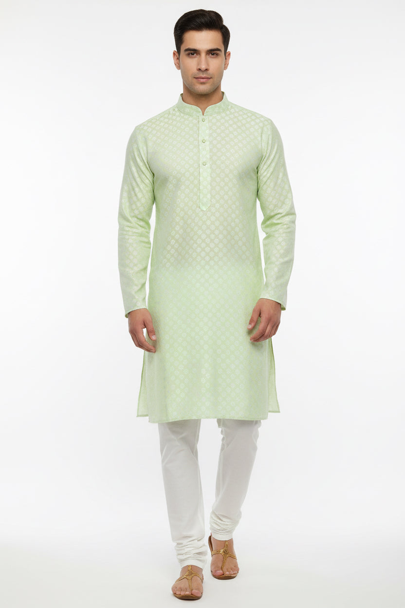 Men's Silk Jacquard Kurta
