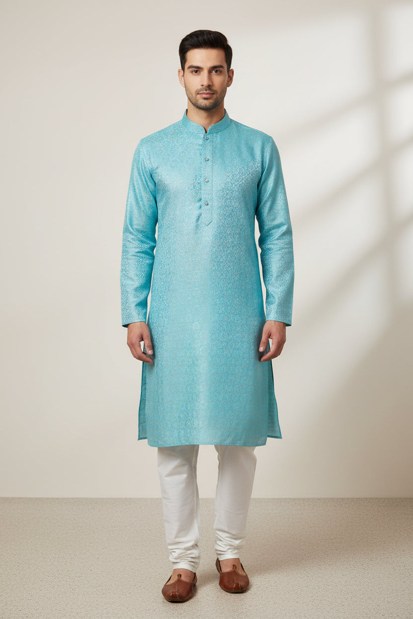 Men's Silk Jacquard Kurta