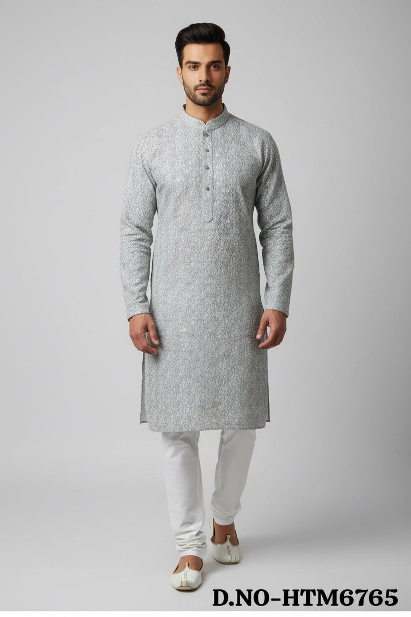 Men's Silk Jacquard Kurta