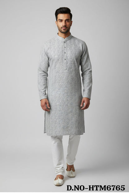 Men's Silk Jacquard Kurta